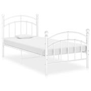 vidaXL Sängram vit metall 100x200 cm