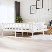 vidaXL Sängram vit massivt trä 200x200 cm