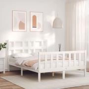vidaXL Sängram utan madrass vit 120x200 cm massiv furu
