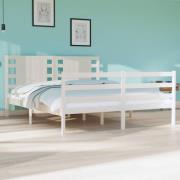 vidaXL Sängram utan madrass vit 135x190 cm massiv furu