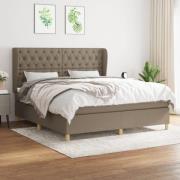 vidaXL Ramsäng med madrass taupe 160x200 cm tyg