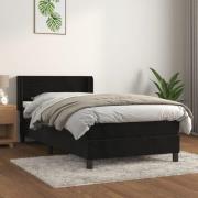 vidaXL Ramsäng med madrass svart 90x200 cm sammet