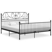 vidaXL Sängram utan madrass svart metall 180x200 cm