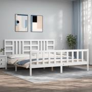 vidaXL Sängram utan madrass vit 200x200 cm massiv furu