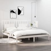 vidaXL Sängram vit massiv furu 200x200 cm