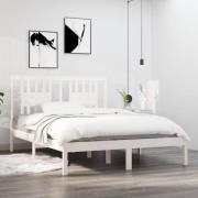 vidaXL Sängram vit massiv furu 120x200 cm