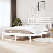 vidaXL Sängram vit massiv furu 140x200 cm