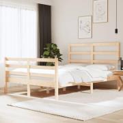 vidaXL Sängram massiv furu 135x190 cm