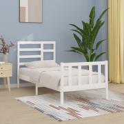 vidaXL Sängram utan madrass vit 100x200 cm massiv furu