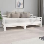 vidaXL Dagbädd utdragbar vit massiv furu 2x(90x200) cm