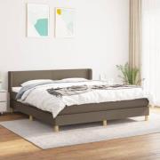 vidaXL Ramsäng med madrass taupe 180x200 cm tyg