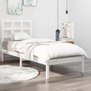 vidaXL Sängram vit massivt trä 100x200 cm