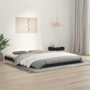 vidaXL Sängram 150x200 cm massiv furu svart
