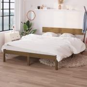 vidaXL Sängram honungsbrun massiv furu 120x200 cm