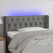 vidaXL Sänggavel LED mörkgrå 103x16x78/88 cm tyg
