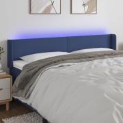 vidaXL Sänggavel LED blå 203x16x78/88 cm tyg