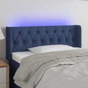 vidaXL Sänggavel LED blå 103x16x78/88 cm tyg