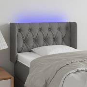 vidaXL Sänggavel LED mörkgrå 83x16x78/88 cm tyg