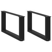 vidaXL Soffbordsben U-formade 2 st svarta 60x(30-31) cm stål