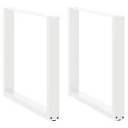vidaXL Matbordsben U-formad 2 st vit 80x(72-73) cm stål