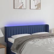 vidaXL Sänggavel LED blå 147x16x78/88 cm tyg