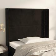 vidaXL Sänggavel med kanter svart 103x16x118/128 cm sammet