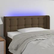 vidaXL Sänggavel LED mörkbrun 83x16x78/88 cm tyg