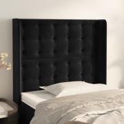 vidaXL Sänggavel med kanter svart 93x16x118/128 cm sammet