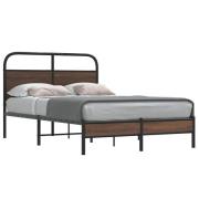 vidaXL Sängram utan madrass brun ek 140x190 cm konstruerad trä