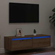 vidaXL Tv-bänk med LED-belysning artisan ek 100X35,5x25 cm