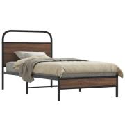 vidaXL Sängram utan madrass brun ek 90x190 cm konstruerad trä