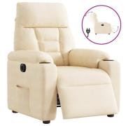 vidaXL Elektrisk reclinerfåtölj beige mikrofibertyg