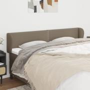 vidaXL Sänggavel med kanter taupe 183x23x78/88 cm tyg
