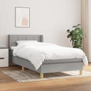 vidaXL Ramsäng med madrass ljusgrå 80x200 cm tyg