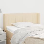 vidaXL Sänggavel med kanter gräddvit 83x16x78/88 cm tyg