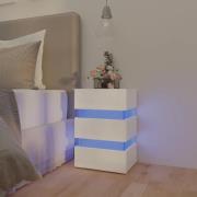 vidaXL Sängskåp LED vit högglans 45x35x67 cm konstruerat trä