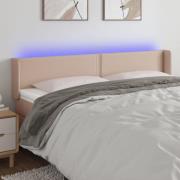 vidaXL Sänggavel LED cappuccino 183x16x78/88 cm konstläder