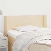 vidaXL Sänggavel med kanter gräddvit 83x16x78/88 cm tyg