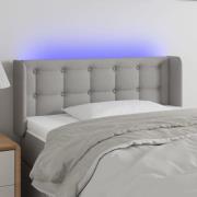 vidaXL Sänggavel LED ljusgrå 103x16x78/88 cm tyg