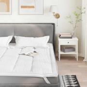 vidaXL Madrasskydd vit 140x220 cm