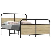 vidaXL Sängram utan madrass sonoma-ek 120x200 cm konstruerad trä