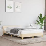 vidaXL Sängram utan madrass gräddvit 120x200 cm tyg