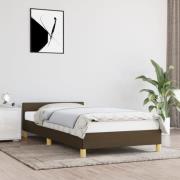 vidaXL Sängram utan madrass mörkbrun 100x200 cm tyg