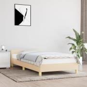 vidaXL Sängram utan madrass gräddvit 100x200 cm tyg