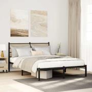 vidaXL Sängram utan madrass metall sonoma-ek 140x190 cm
