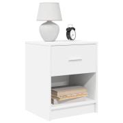 vidaXL Sängbord med låda vit 40x34x50 cm