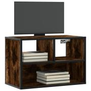 vidaXL Tv-bänk rökfärgad ek 60x31x39,5 cm konstruerat trä och metall