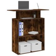 vidaXL Receptionsdisk rökfärgad ek 100x40x104 cm konstruerat trä