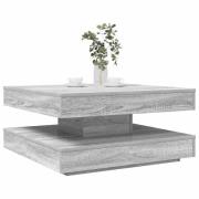 vidaXL Soffbord 360 grader vridbart grå sonoma 70x70x34,5 cm