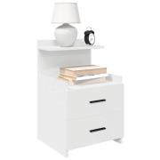 vidaXL Sängbord med 2 lådor vit 40x36,5x62 cm